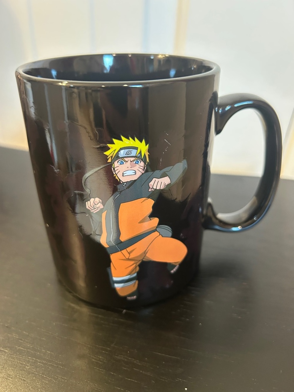 Naruto Black Ceramic Mug with Orange Character Art collectible